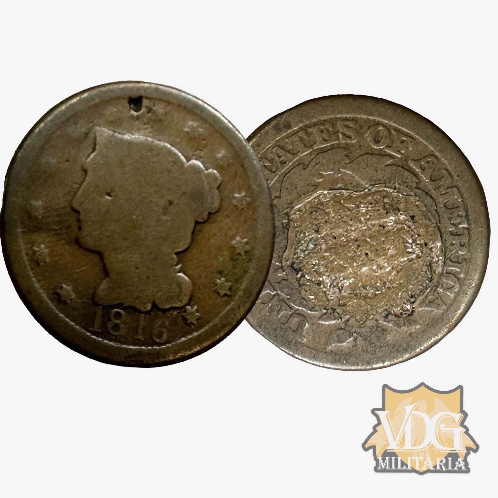 Early American US 1816 Liberty Head Large Cent