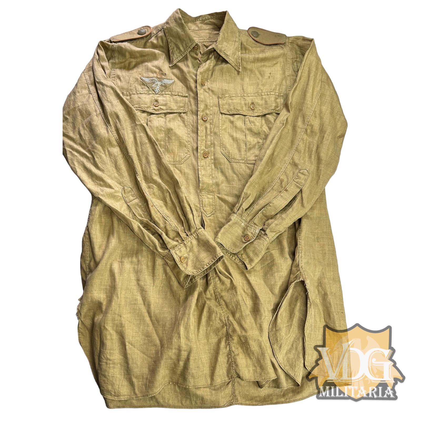 WW2 German Luftwaffe M41 Luftnachrichtentruppe Mannschaften Tropical Tropenhemd
