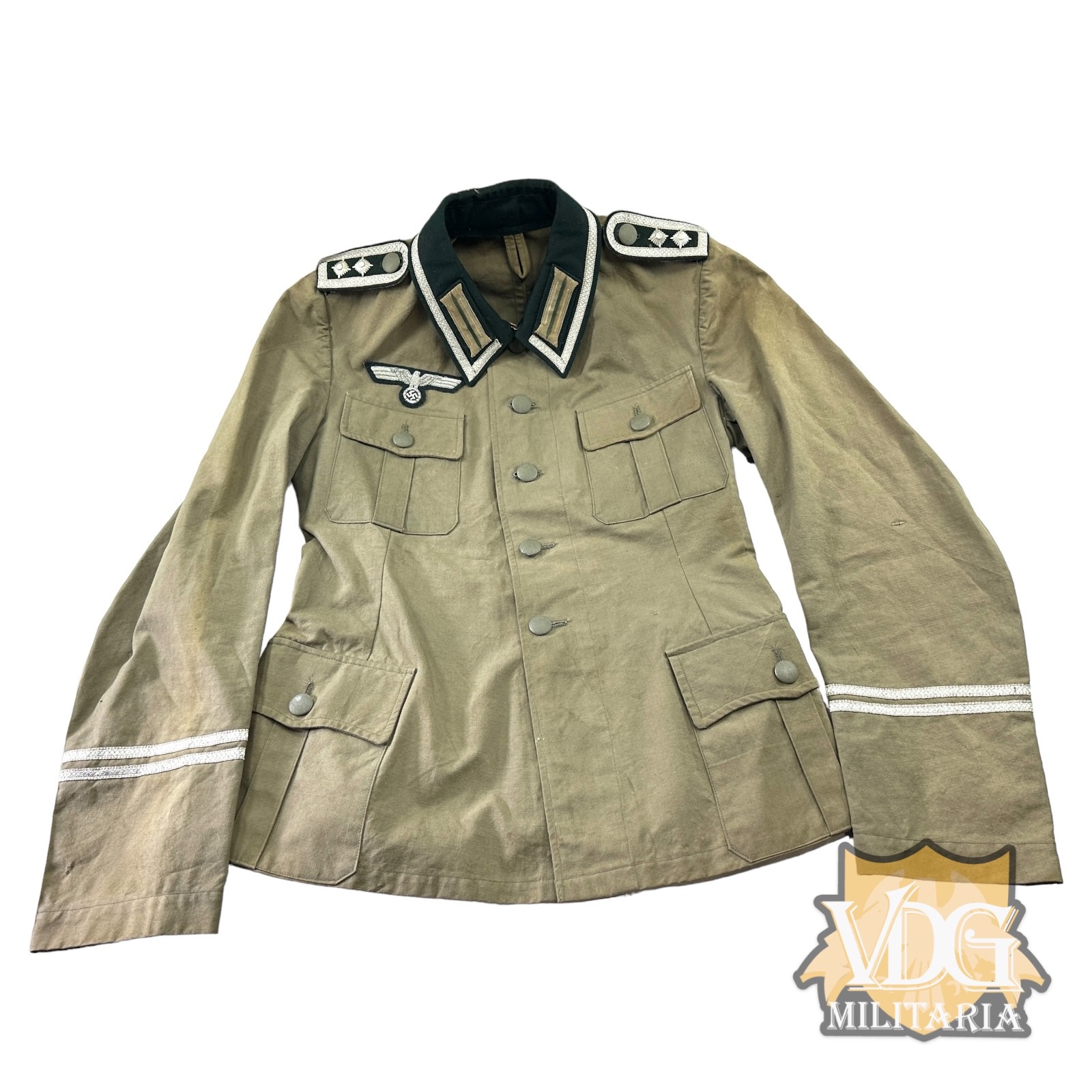 WW2 German Heer Pioneer Hauptfeldwebel Spieß M36 Jacket Made from Captured Soviet HBT Material