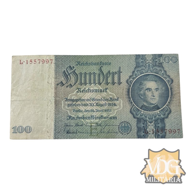 WW2 German 1935 5 Funf Mark Reichsbanknote Paper Currency Note