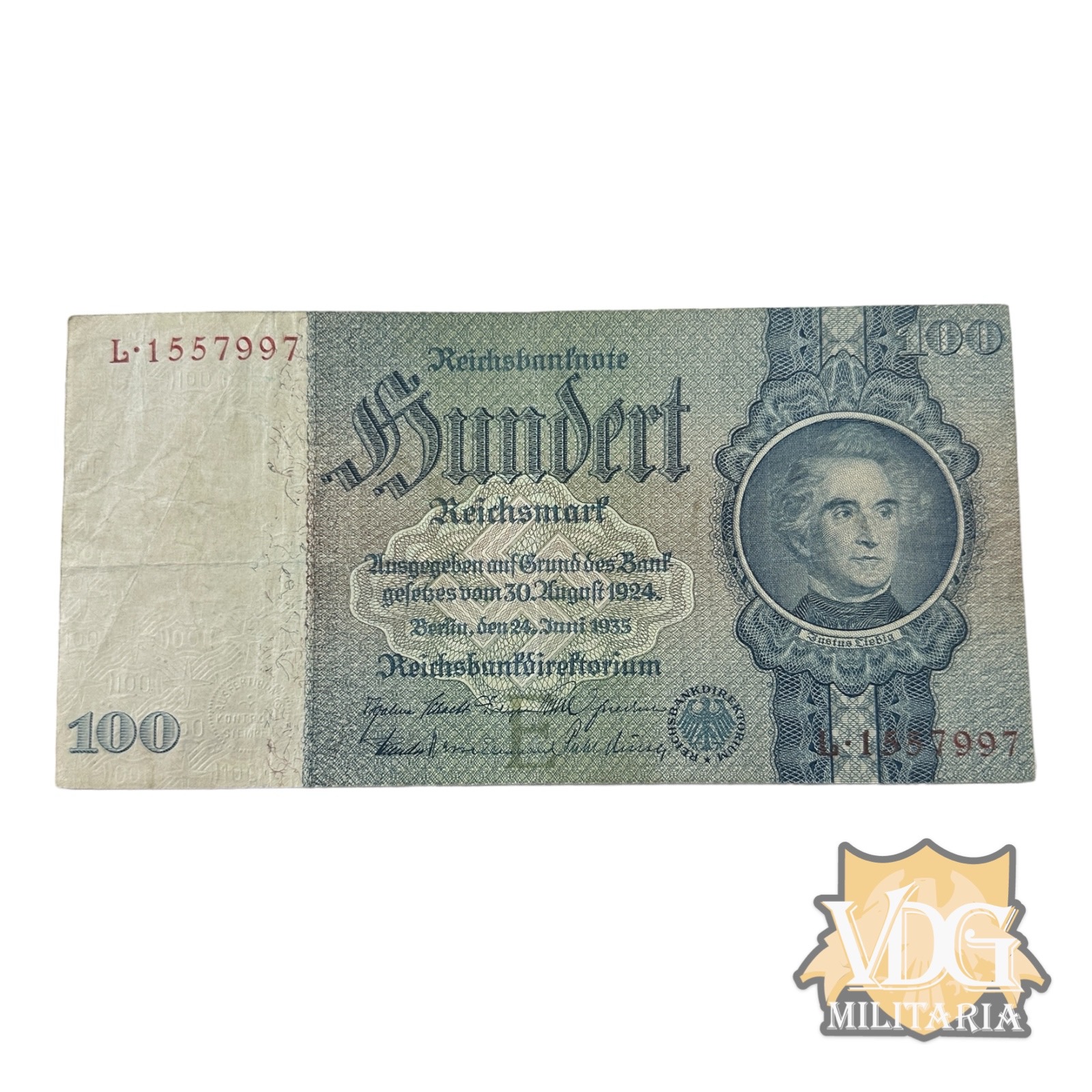 WW2 German 1935 5 Funf Mark Reichsbanknote Paper Currency Note
