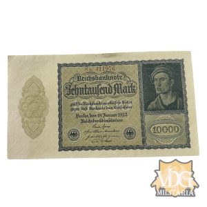 German Weimar Republic 1922 10,000 Mark Reichbanknote Paper Currency Note