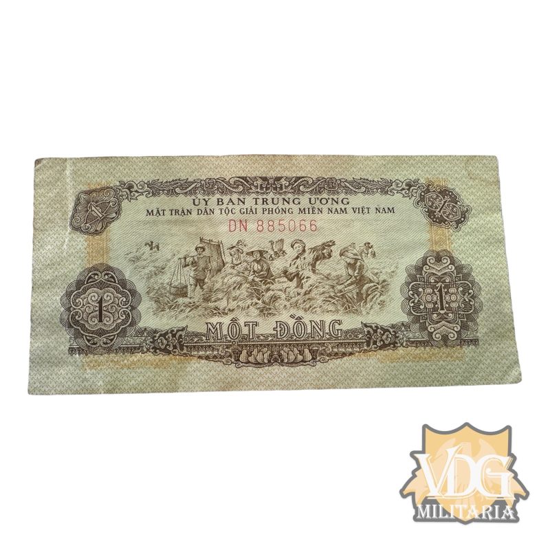 Vietnam War South Vietnam 1968 1 Mot Dong Paper Currency Note