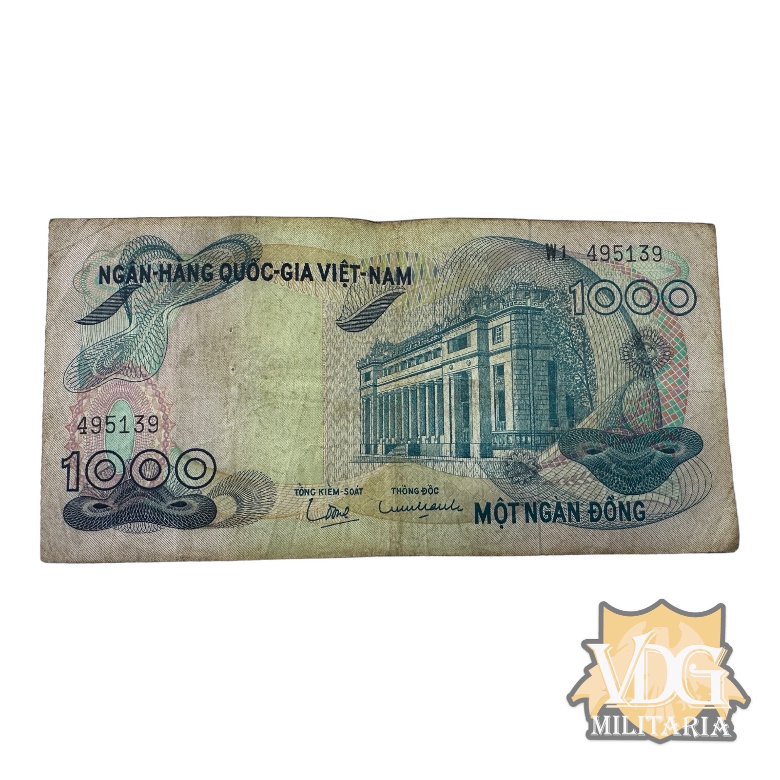 Vietnam War Era South Vietnam 1000 Dong Paper Currency Note