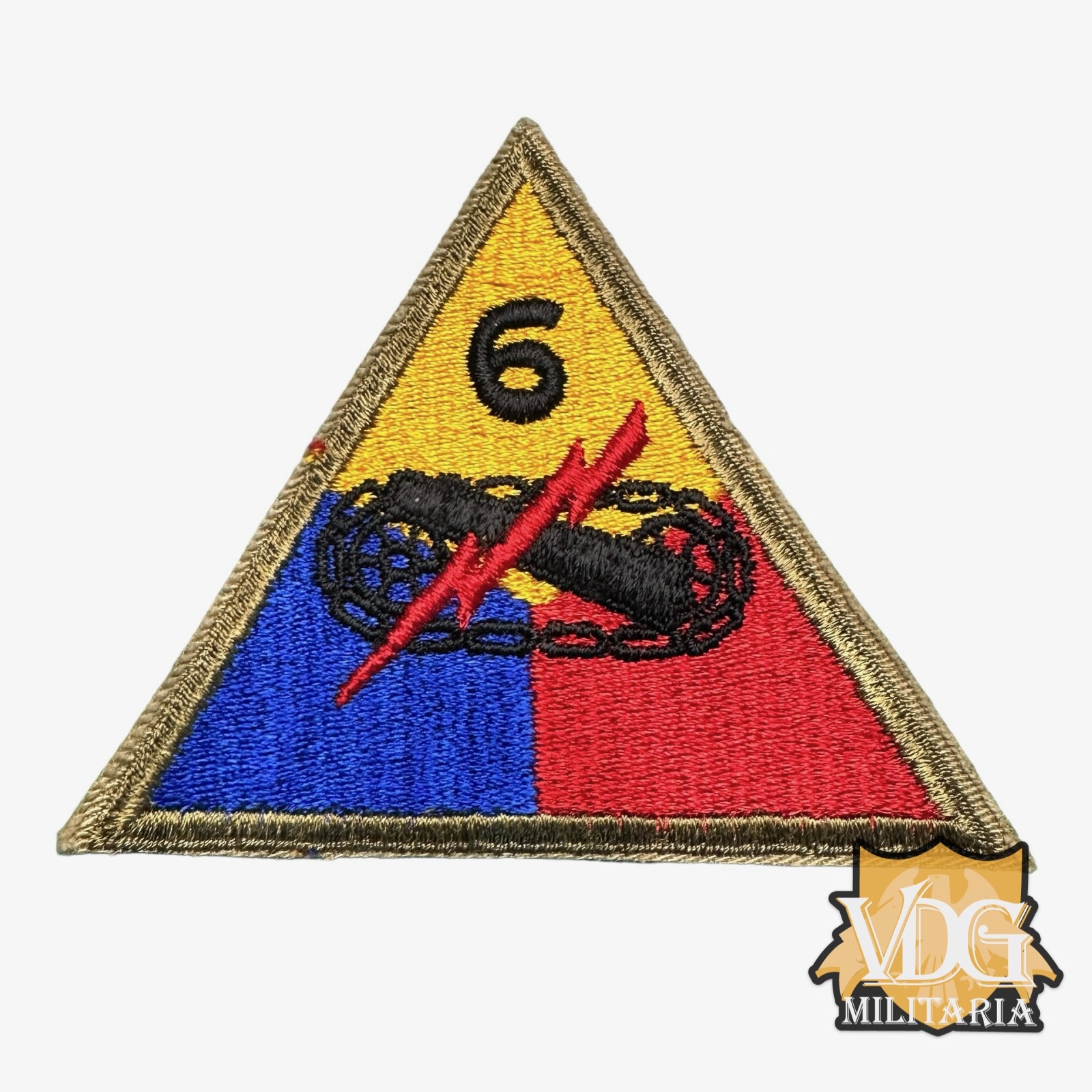 WW2 US Army 6th Armored Division "Super Sixth" Shoulder Sleeve Insignia SSI Patch