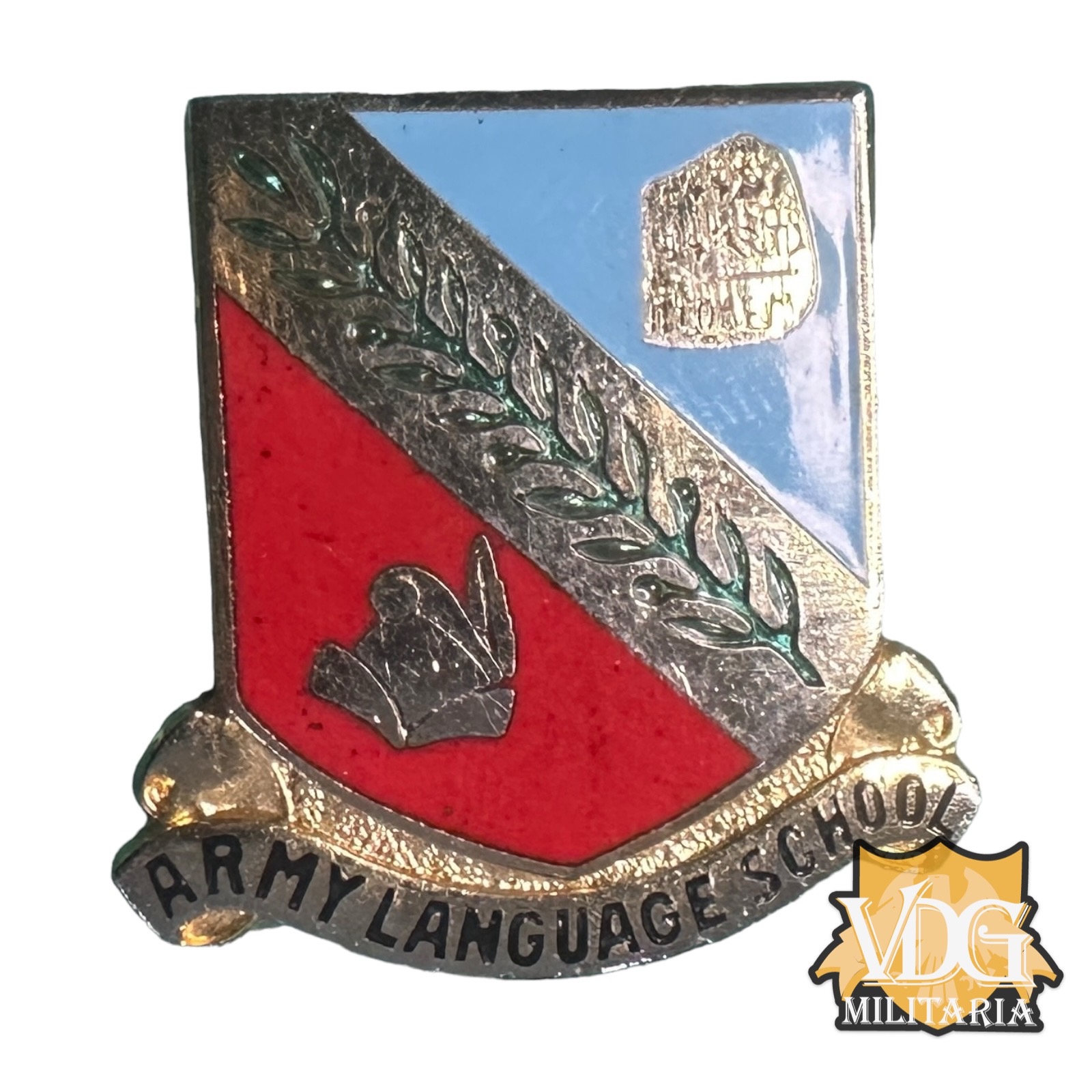 WW2 US Army Language School Pin Back Distinctive Unit Insignia DUI by Meyer