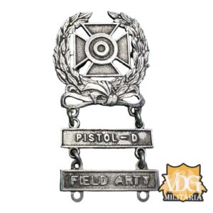 WW2 US Army Expert Marksman Badge-Pistol-D & Field Artillery-Sterling Silver