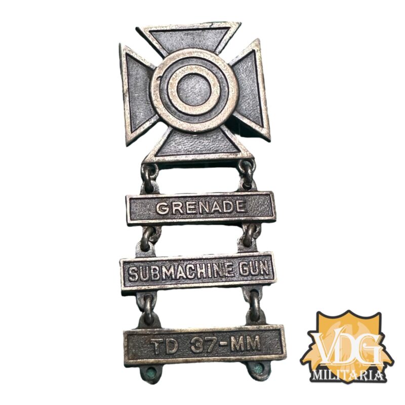 WW2 US Army Sharpshooter Badge-Grenade, Submachine Gun & TD 37 MM  Sterling Silver