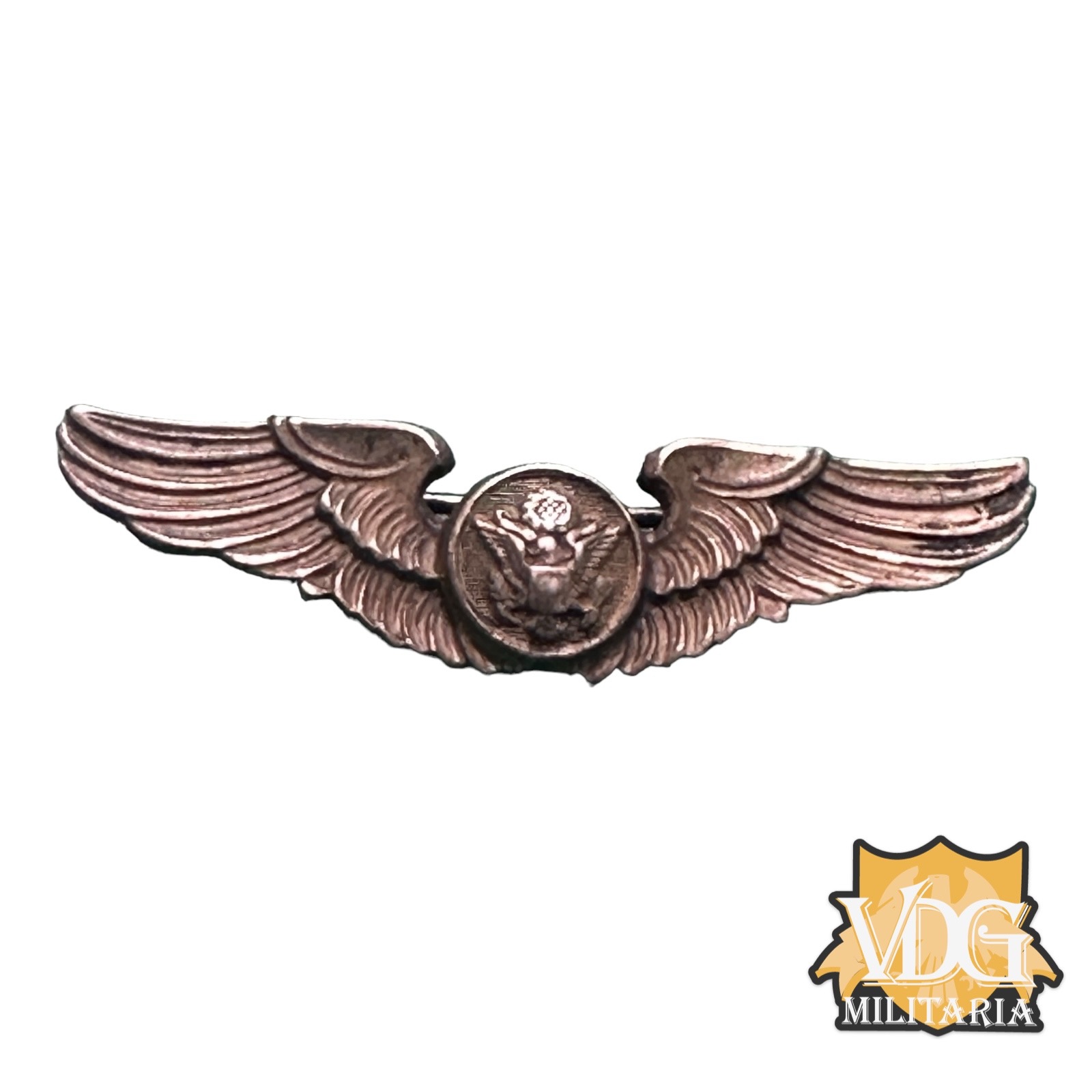 WW2 US Army Air Force AMCO Sterling Silver Pin Back Wings
