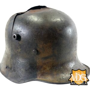 WW1 German M16 Battle Damaged Camouflaged Painted Helmet Shell-Named
