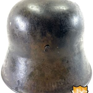 WW1 German M16 Battle Damaged Camouflaged Painted Helmet Shell-Named - Image 14
