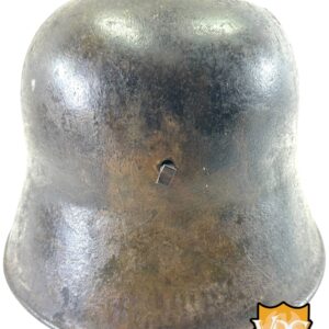 WW1 German M16 Battle Damaged Camouflaged Painted Helmet Shell-Named - Image 15