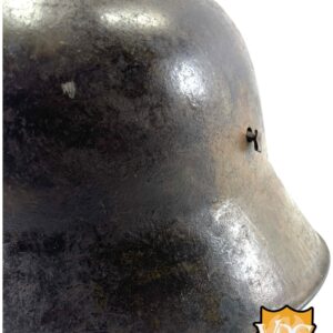 WW1 German M16 Battle Damaged Camouflaged Painted Helmet Shell-Named - Image 20