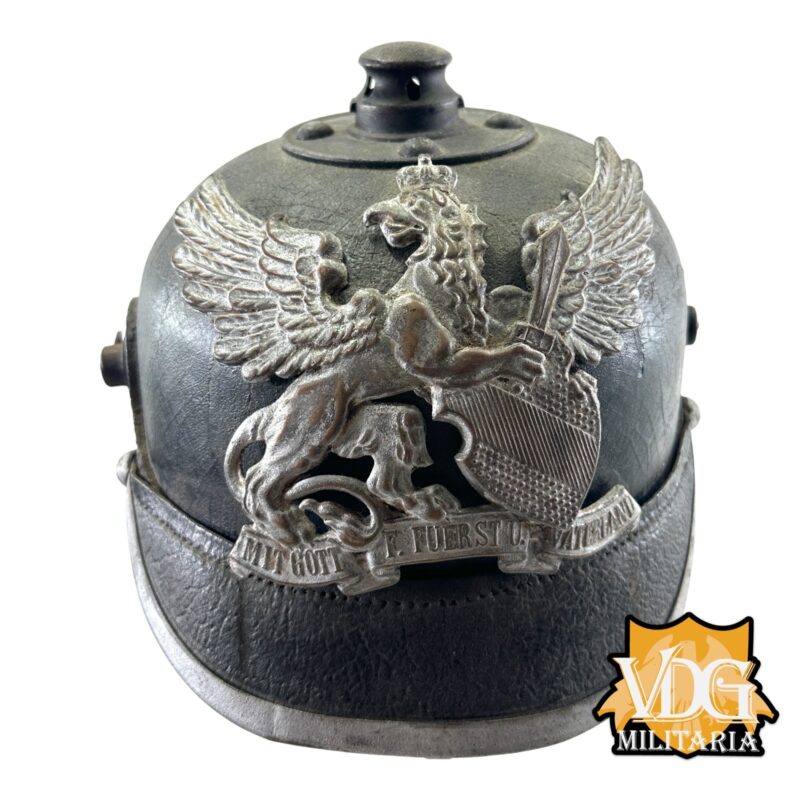 WW1 German Grand Duchy of Baden M1915 Pickelhaube, Unit Stamped