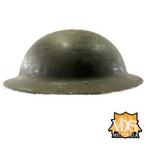 WW2 Canadian MKII Brodie Helmet "C.L./O 1942" Canadian Lamp Co w/ Bullet Hit - Image 4