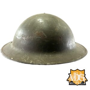 WW2 Canadian MKII Brodie Helmet "C.L./O 1942" Canadian Lamp Co w/ Bullet Hit - Image 5