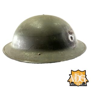 WW2 Canadian MKII Brodie Helmet "C.L./O 1942" Canadian Lamp Co w/ Bullet Hit - Image 6