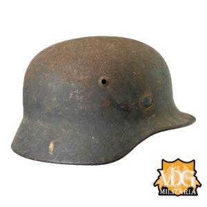 WW2 German Luftwaffe SD M40 Helmet w/ Blood Stained Liner & Partial Chinstrap - Image 8