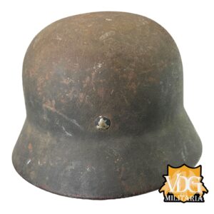 WW2 German Luftwaffe SD M40 Helmet w/ Blood Stained Liner & Partial Chinstrap - Image 9