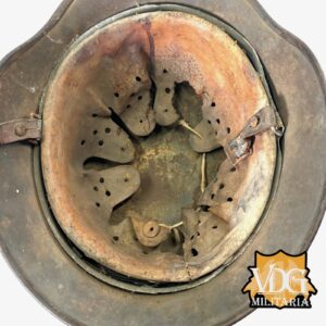 WW2 German Luftwaffe SD M40 Helmet w/ Blood Stained Liner & Partial Chinstrap - Image 18