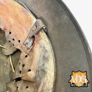 WW2 German Luftwaffe SD M40 Helmet w/ Blood Stained Liner & Partial Chinstrap - Image 21