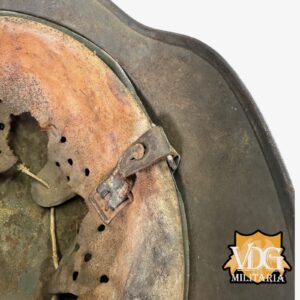 WW2 German Luftwaffe SD M40 Helmet w/ Blood Stained Liner & Partial Chinstrap - Image 23