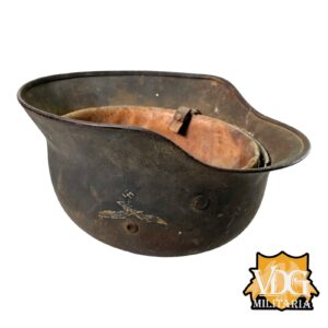 WW2 German Luftwaffe SD M40 Helmet w/ Blood Stained Liner & Partial Chinstrap - Image 33