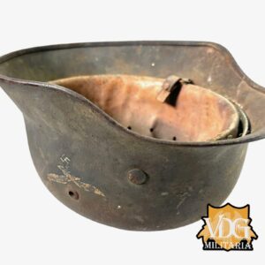 WW2 German Luftwaffe SD M40 Helmet w/ Blood Stained Liner & Partial Chinstrap - Image 35