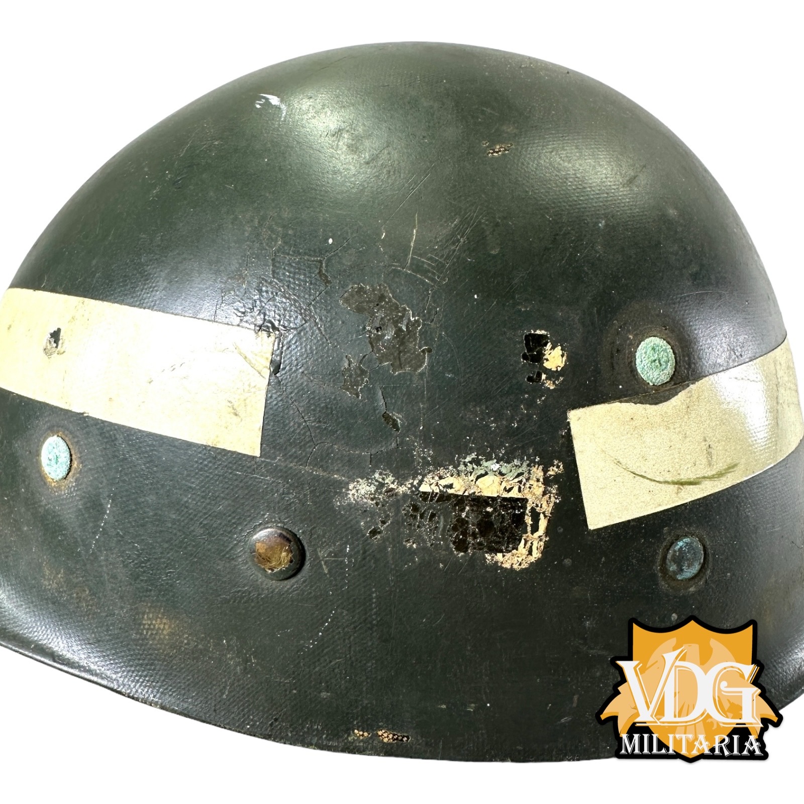 Vietnam/Cold War Era US Army 106th Regiment NY N.G. Chaplains Westinghouse "25" M1 Helmet Liner, Named & Numbered - Image 4