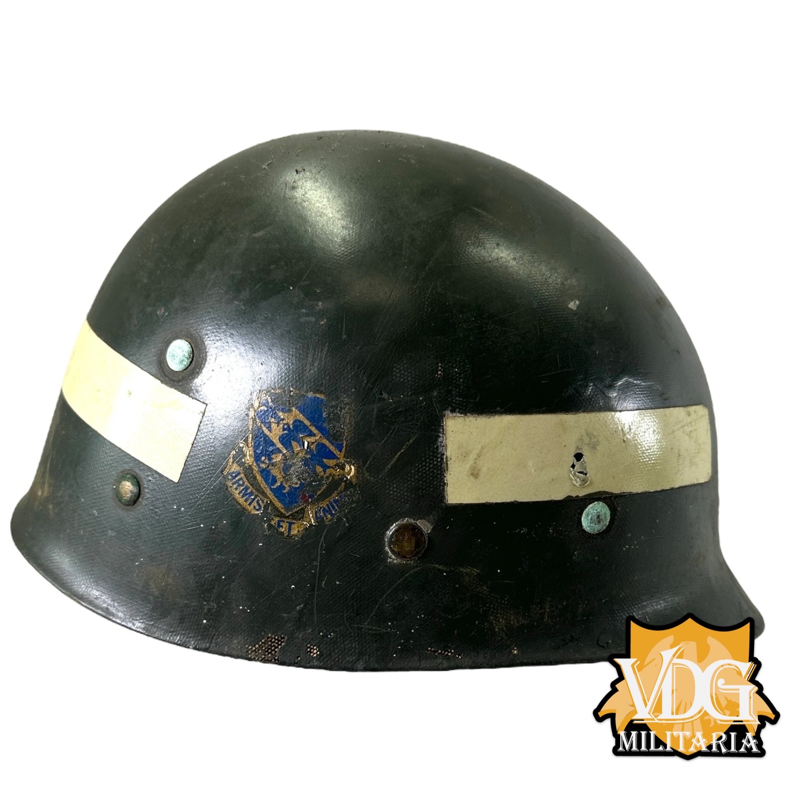 Vietnam/Cold War Era US Army 106th Regiment NY N.G. Chaplains Westinghouse "25" M1 Helmet Liner, Named & Numbered - Image 7