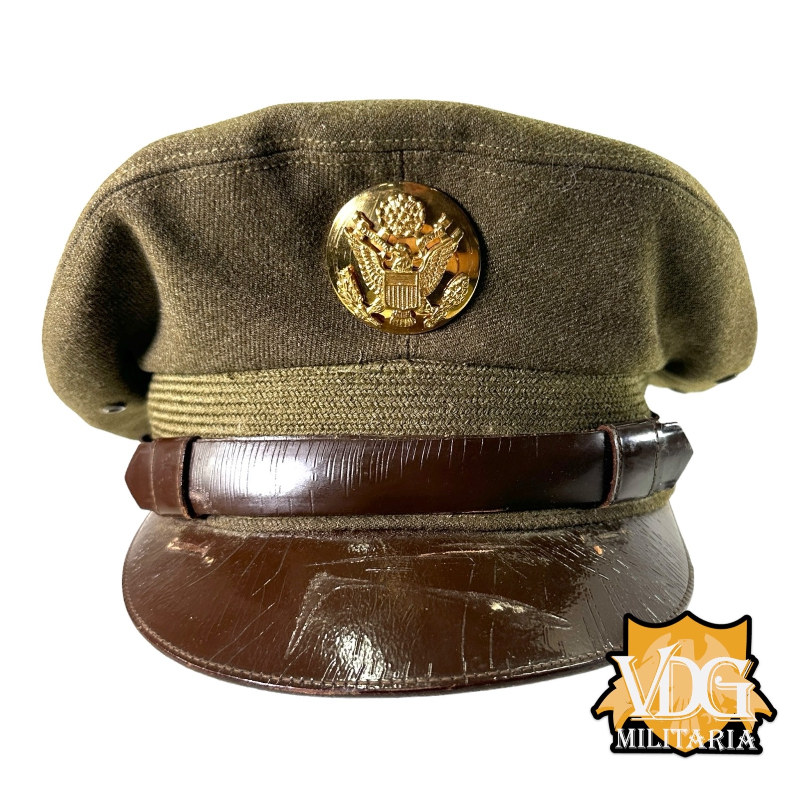 WW2 Occupation Era US Army Enlisted Visor Cap Size 6 3/4, NY QM Depot, 1946 Dated