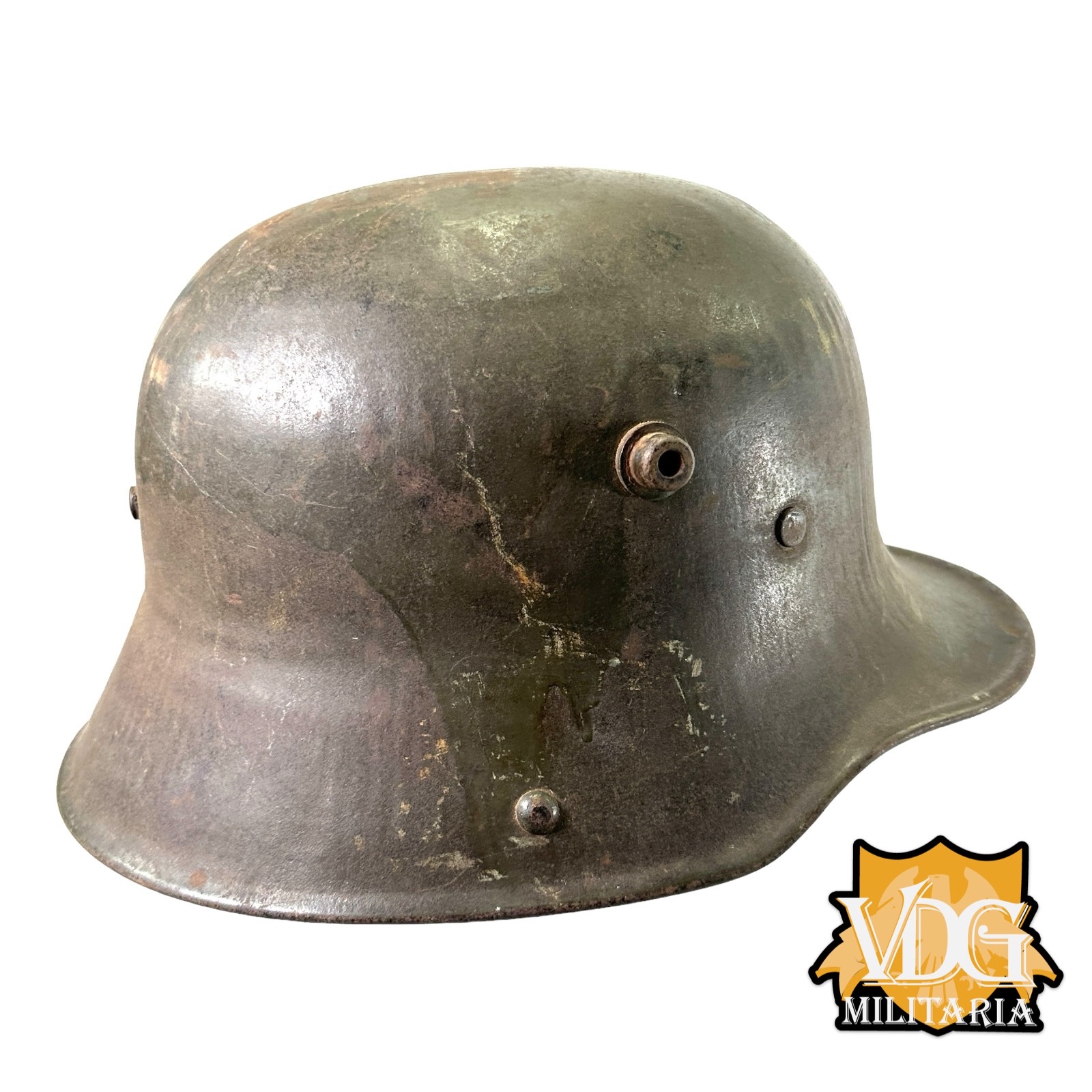 WW1 German M1916 Helmet with Liner, B.F. 64 F.C. Bellinger, Fulda - Image 6