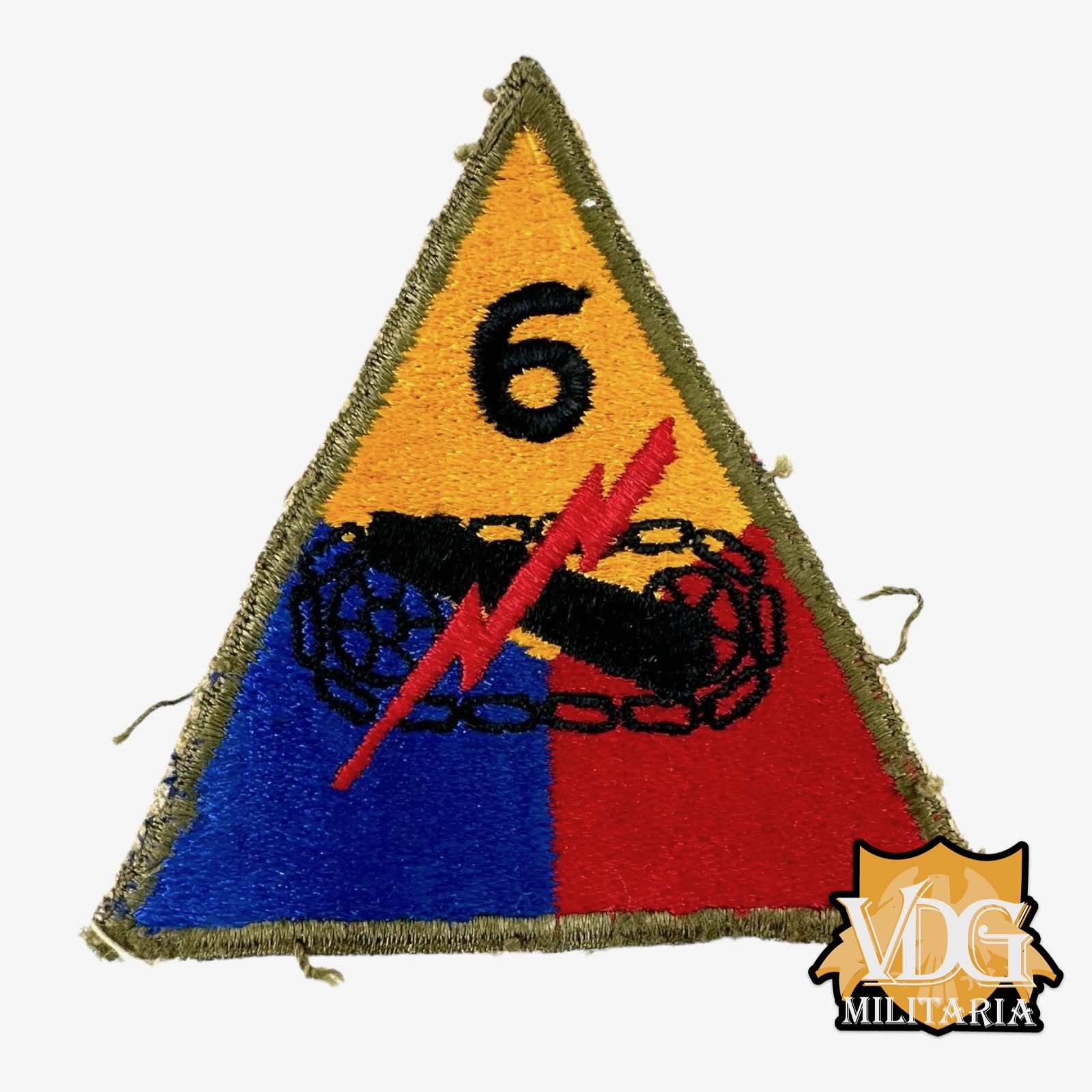 WW2 US Army 6th Armored Division "Super Sixth" Shoulder Sleeve Insignia SSI Patch