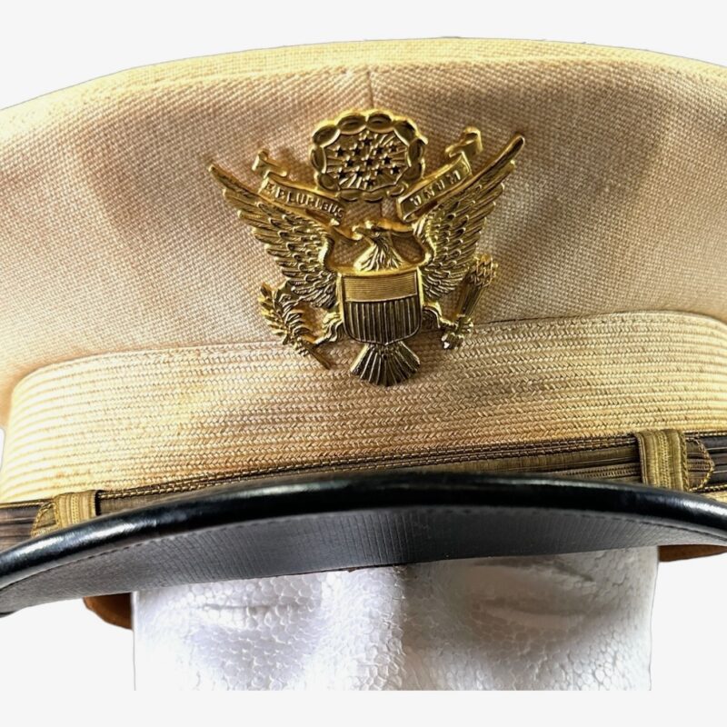 WW2 US Army Officers Summer Dress White Visor Cap