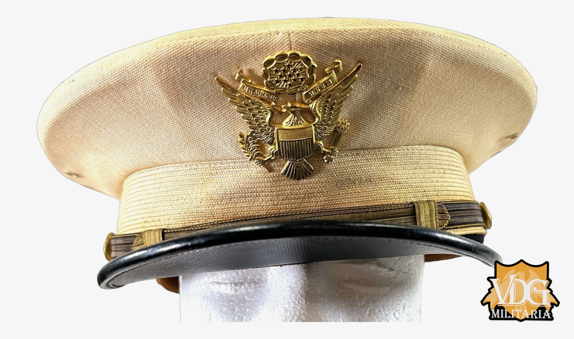 WW2 US Army Officers Summer Dress White Visor Cap