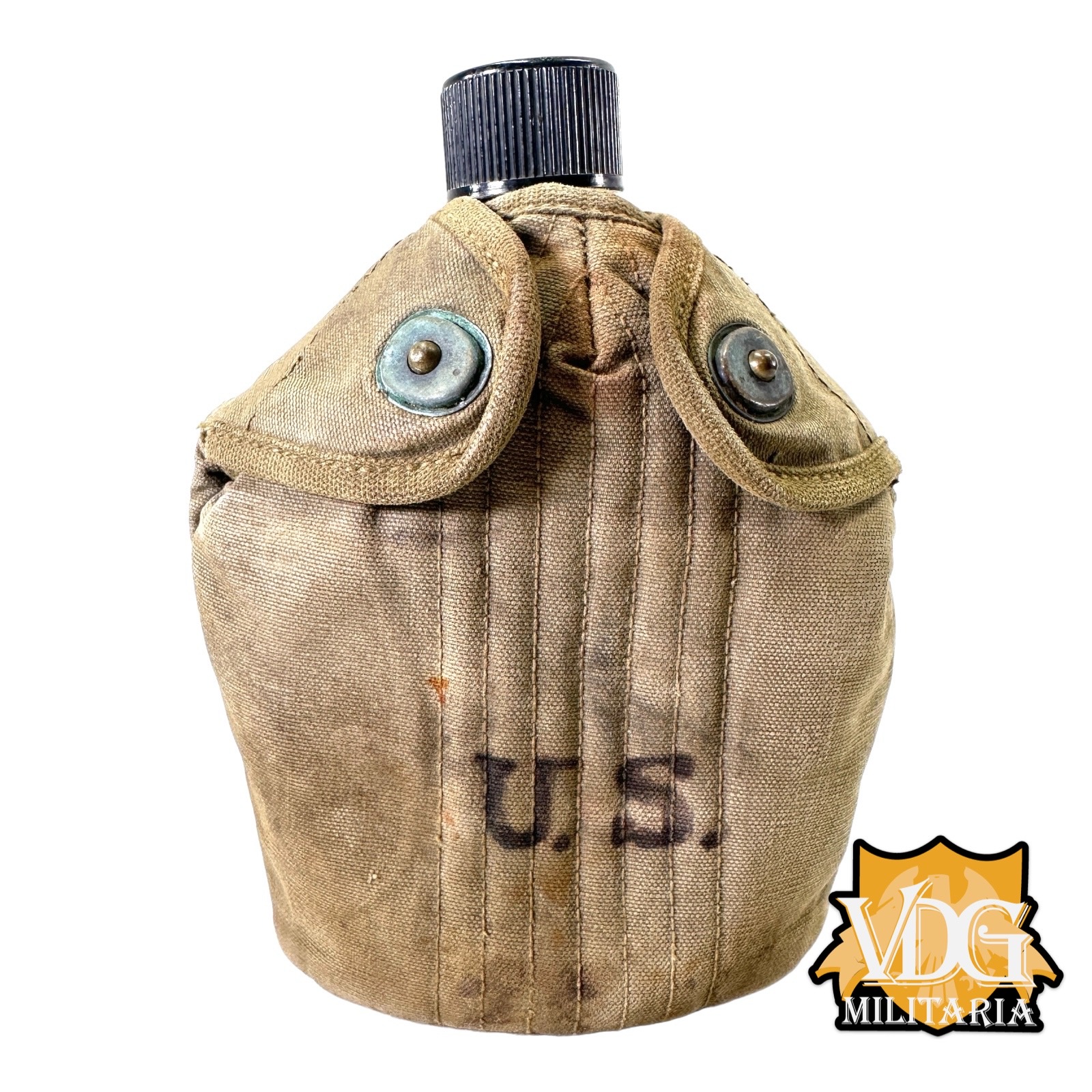 WW2 US M1910 Dismounted Canteen & Cover-Named "Pete Schultz"