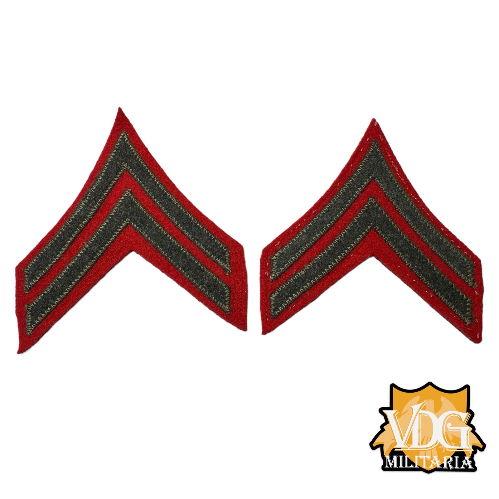 WW2 US Marine Corps USMC Corporal Wool Rank Chevron Set