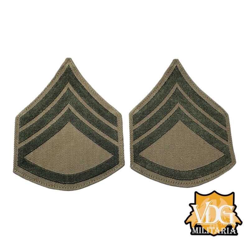 WW2 US Marine Corps USMC Staff Sergeant Tropical Rank Insignia Chevron Set