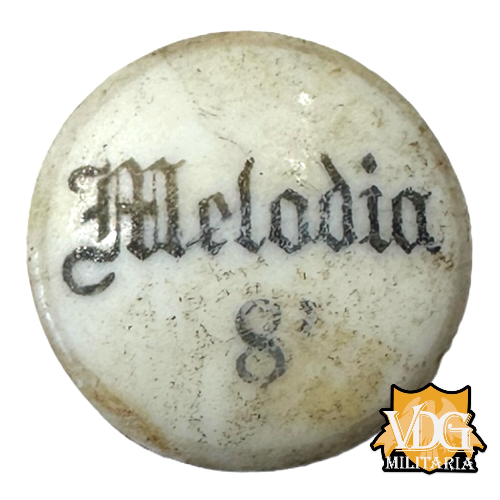 WW2 German Eastern Front Battlefield Relic 'Melodia' Ceramic Bottle Stopper