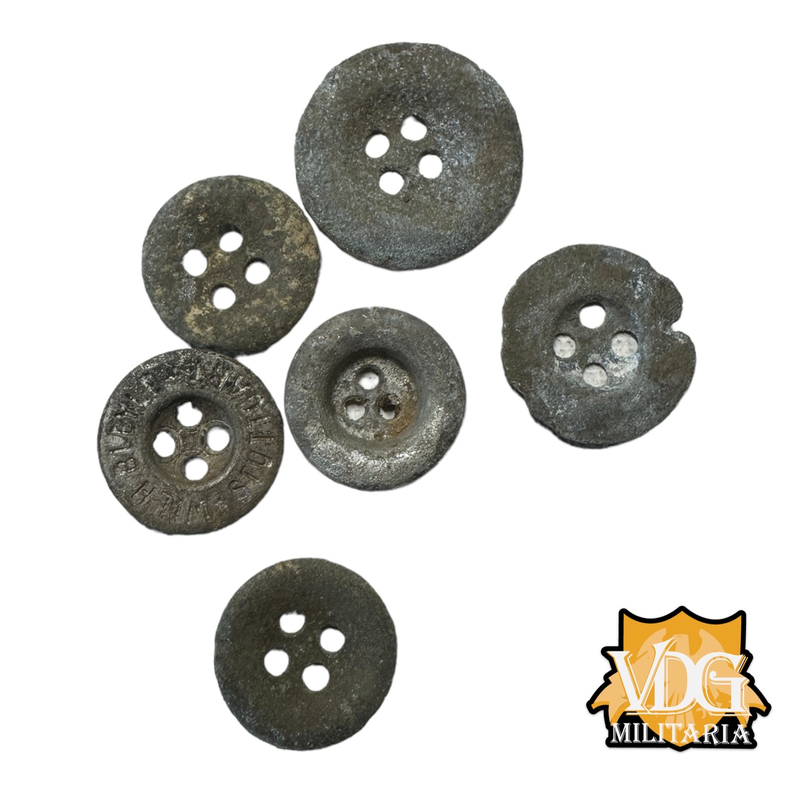 WW2 German Stamped Button Lot of 6 Pieces