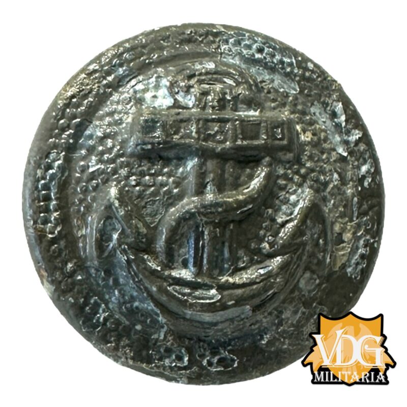 WW2 German Kriegsmarine Coastal Artillery Zinc Button Semi Relic Condition