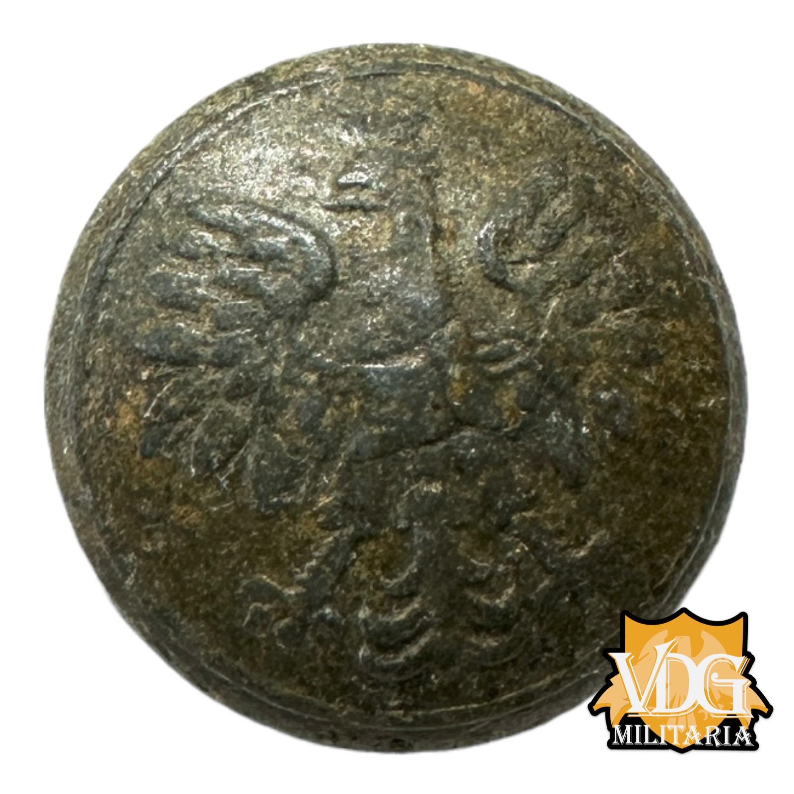 WW2 Polish Army Eagle Button, Semi Relic Condition-MM SGM