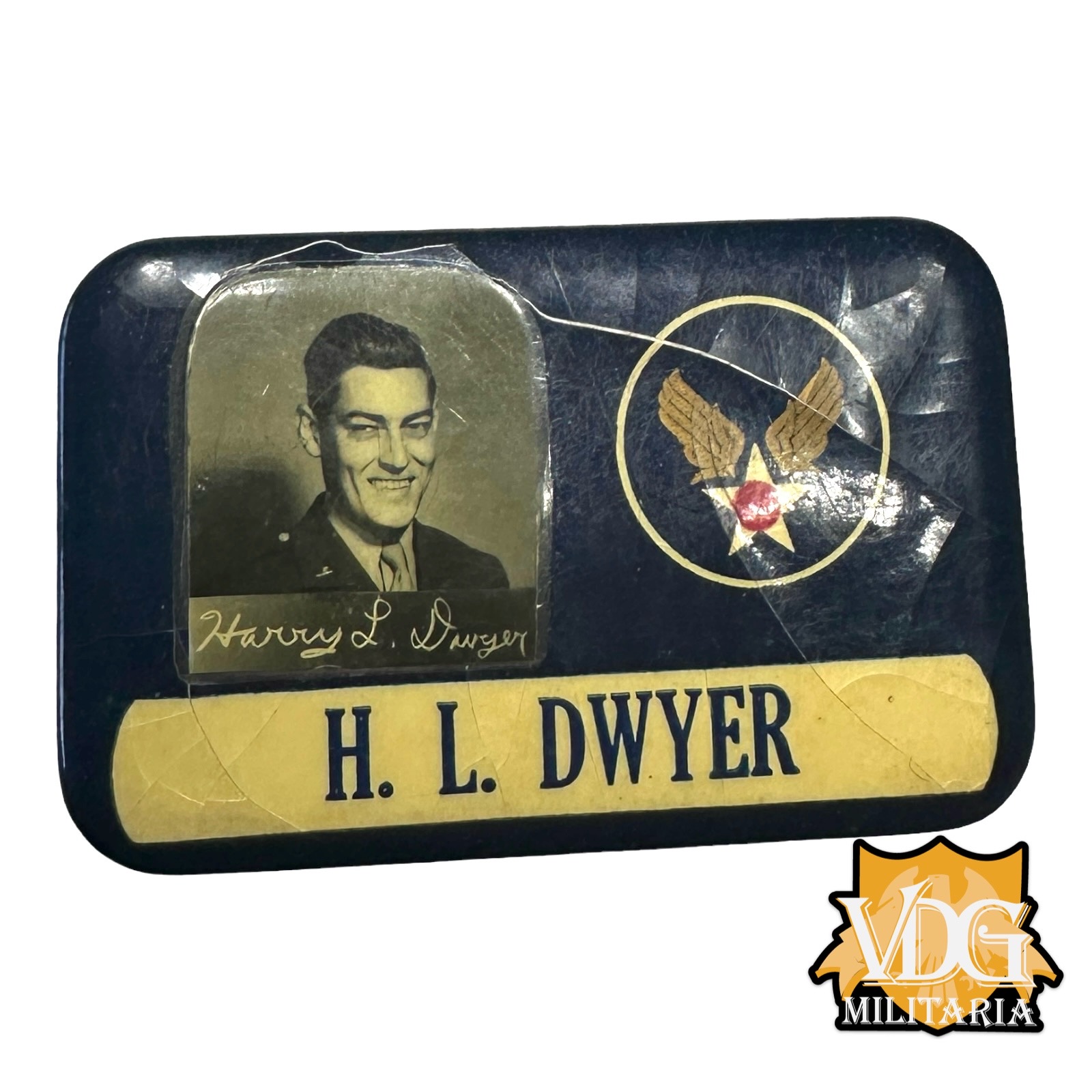 WW2 US Army Air Force USAAF Identification Badge - H.L. Dwyer, World War II Era, Western Badge & Button Co."