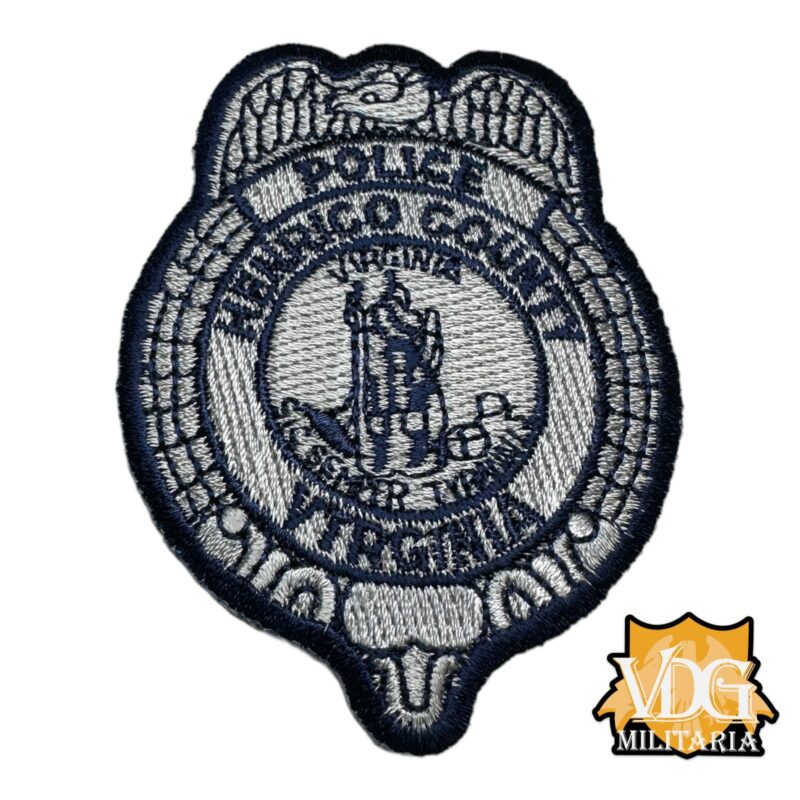 Vintage Hernico County Virginia Police Cloth Badge Silver