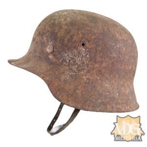 WW2 German Battlefield Found German SD Heer M42 Helmet with Liner and Chinstrap (Recovered from Lake in Austria)