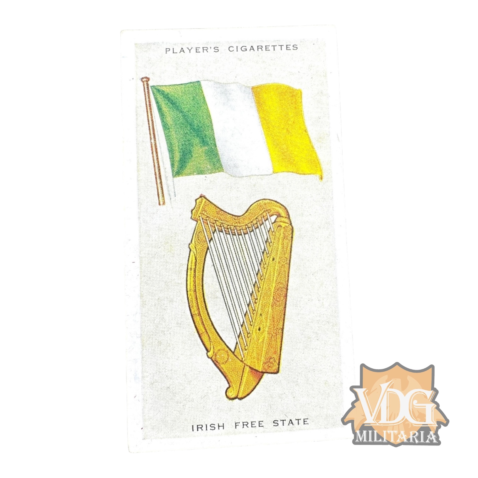 1936 Irish Free State Flag & Harp Cigarette Card - John Player & Sons