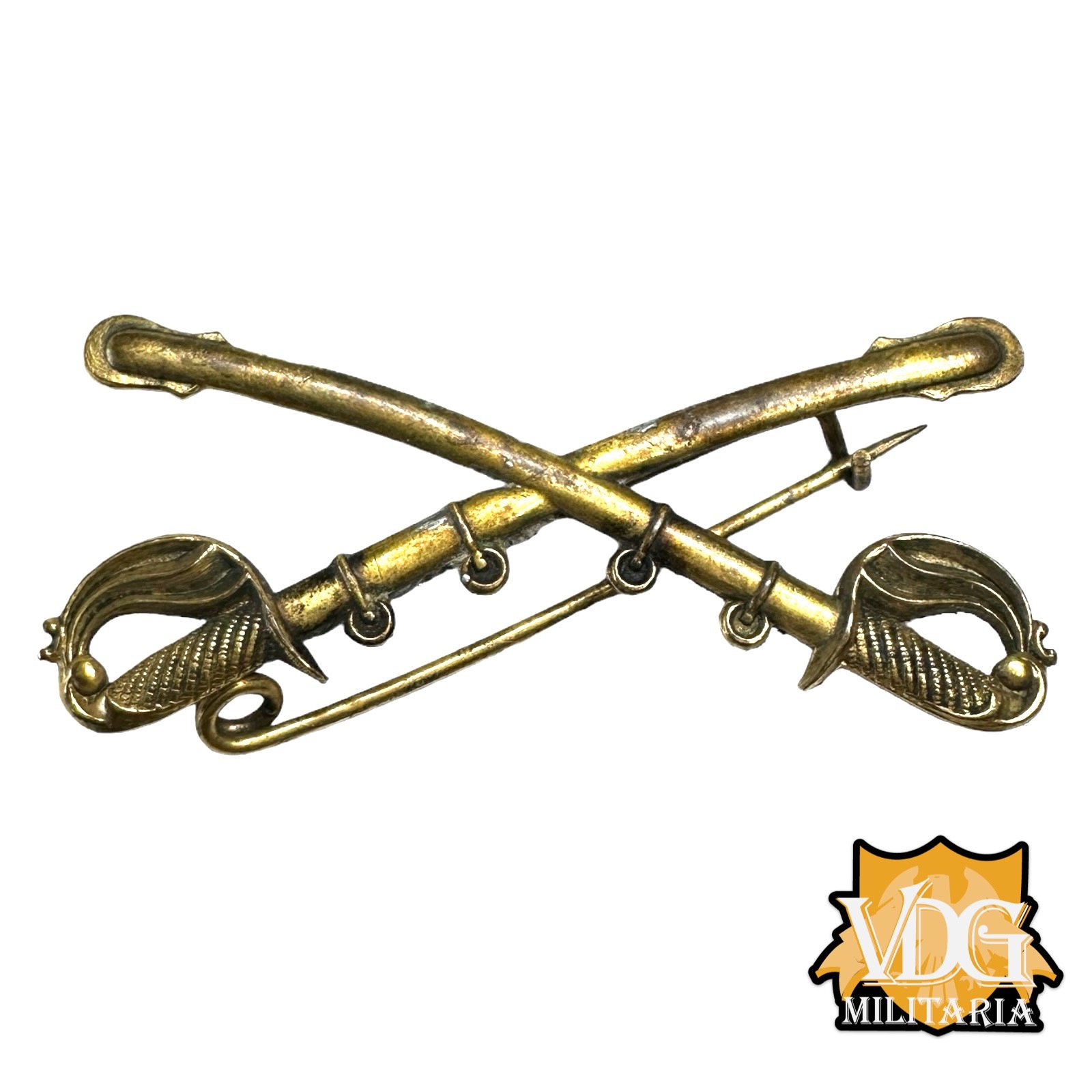 WW1 Era US Cavalry Modified Crossed Swords Cap Badge