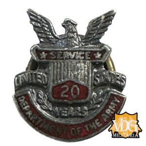WW2 US Department of The Army 20 Year Service Screw Back Pin Badge