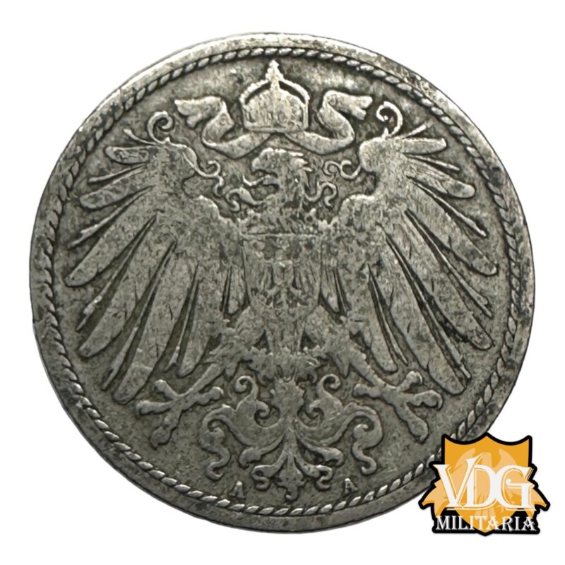 Imperial German Deutsches Reich 1898 10 Pfennig Coin “A” Mint Mark