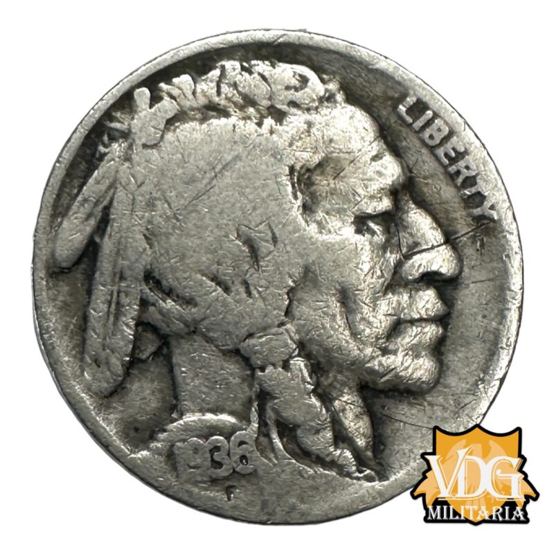 United States Buffalo Nickel 5 Cent Coin, 1936